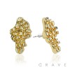 PAIR OF 18K GOLD PLATED INGOT CENTERED SHAPE NUGGET EARRINGS